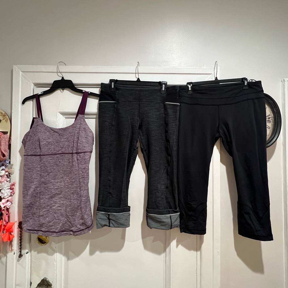 3 piece lululemon active wear set bundle lot